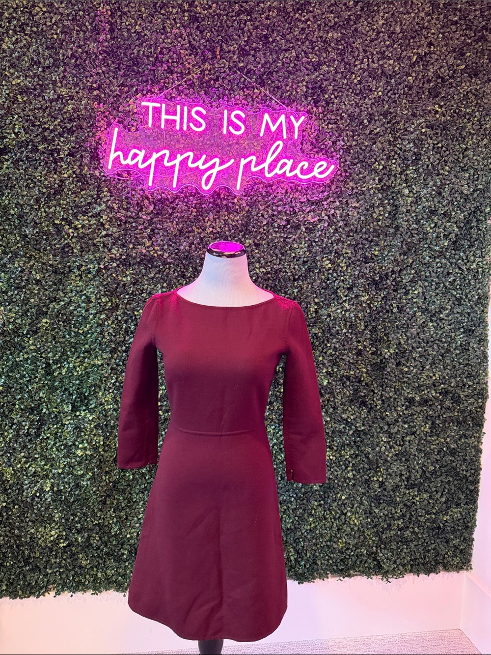 NWT Theory wool Maroon Boatneck A-Line Dress
